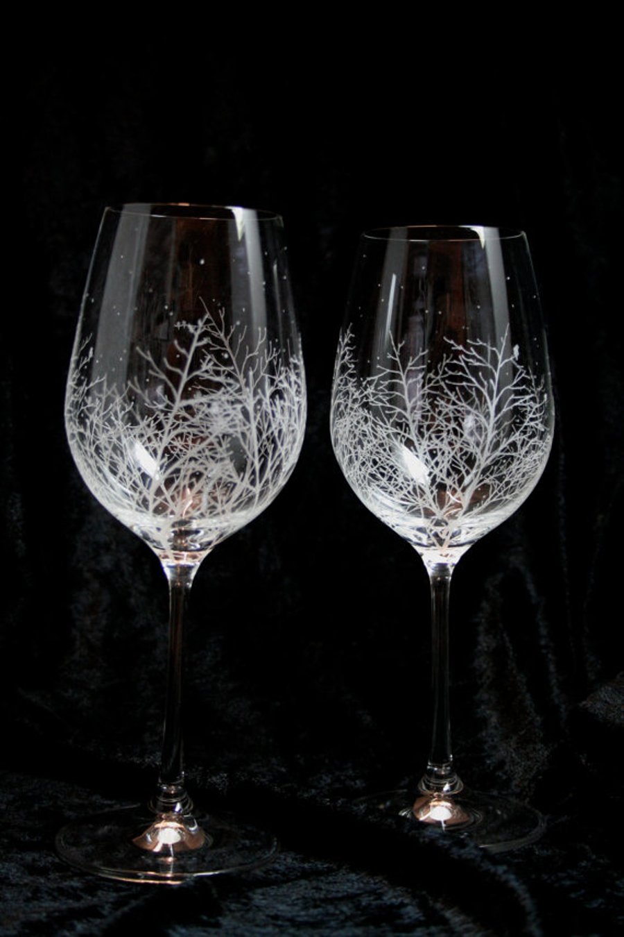 Winter Woodland Crystal Wine Glasses