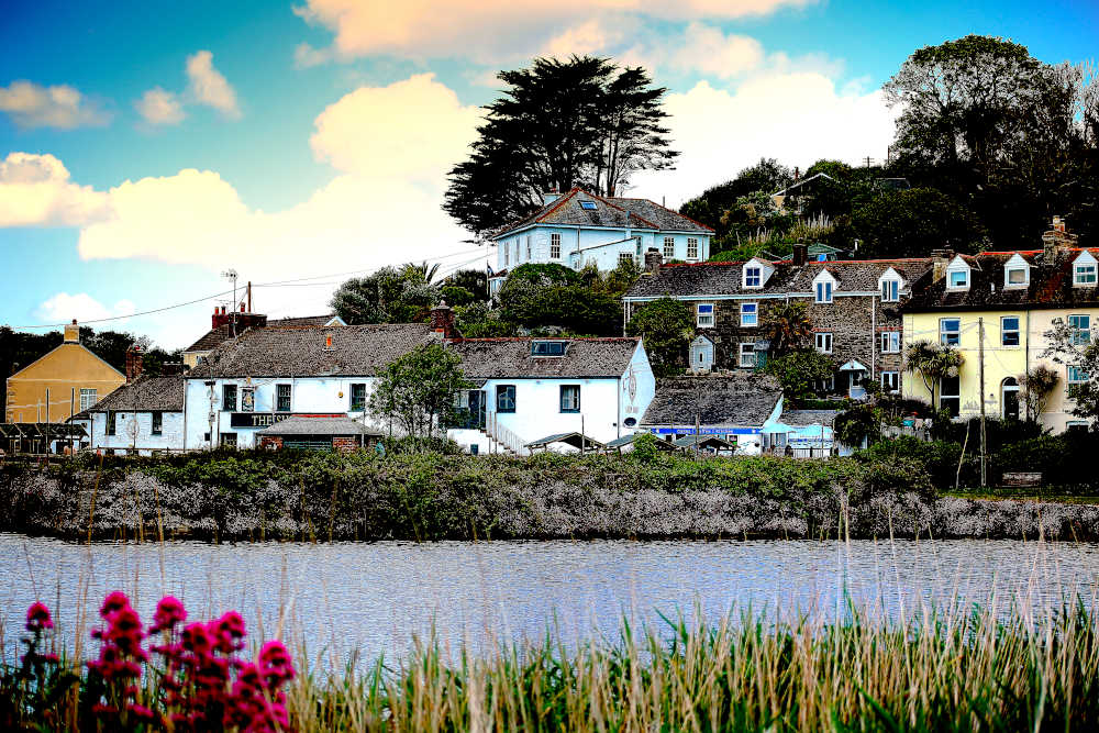 Print Pentewan Cornwall, Looking over the old harbour Picture