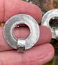 large circular sterling silver stud earrings - Image 2