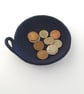 Navy Blue Coiled Rope Trinket Dish - Image 1