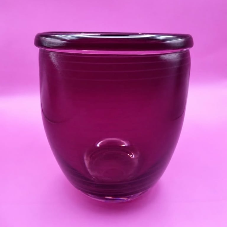 Handblown Purple Indoor Glass Plant Pot 