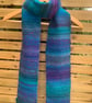 Handspun and woven purple and turquoise gradient scarf