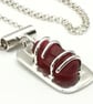 Handmade Sterling Silver Seaham Red Sea Glass Pendant Necklace, 20 Inch Chain - Image 4