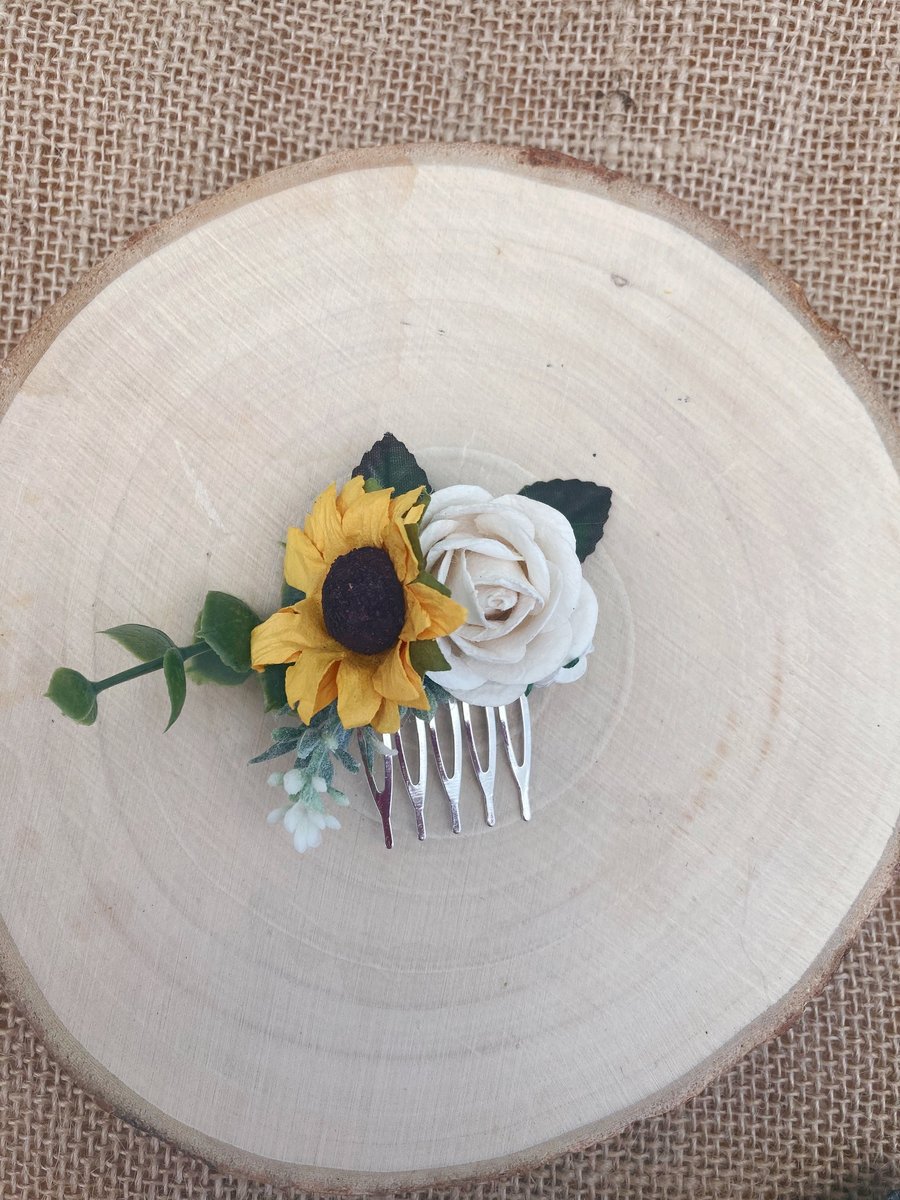 Small Sunflower Flower Hair Comb