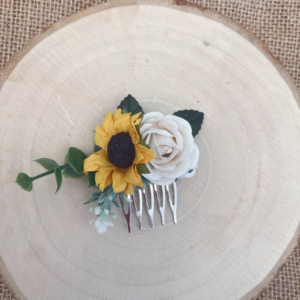 Small Sunflower Flower Hair Comb