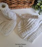 Designer Luxury Merino Wool Baby Hat & Booties Set 0-3 months size - Image 2