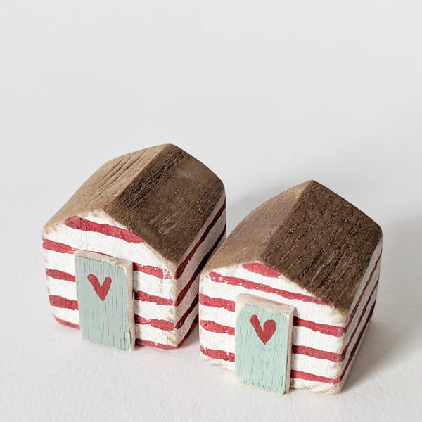 Teeny Hand Painted Wooden Beach Hut