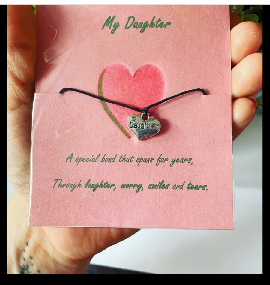 Daughter wish bracelet gift for daughter sentimental card wording wish bracelet 