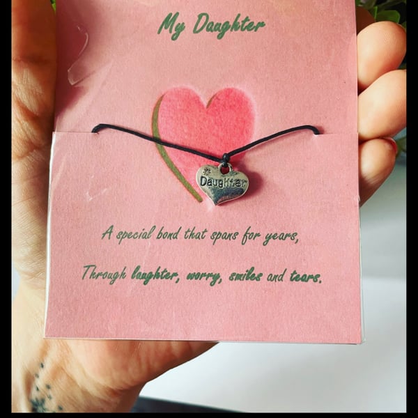 Daughter wish bracelet gift for daughter sentimental card wording wish bracelet 