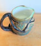 Pottery tree jug finished in green and brown bark colour glazes - Image 3
