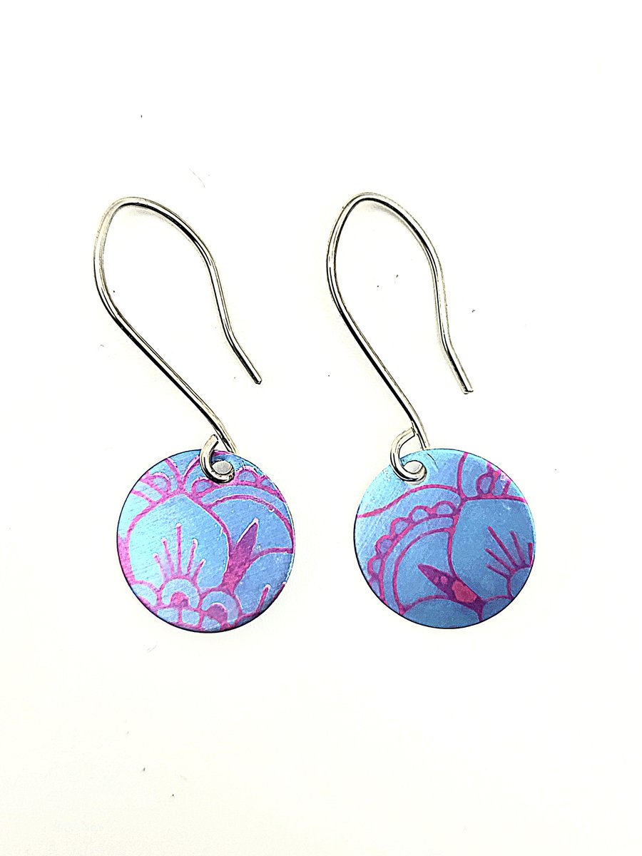 Handmade Aluminium and Silver Reversible Earrings