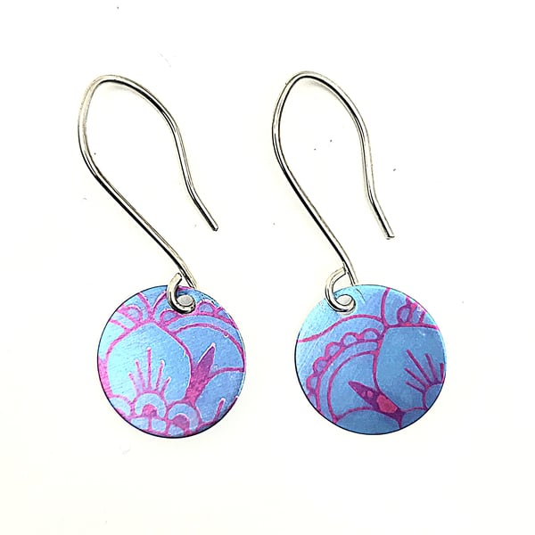 Handmade Aluminium and Silver Reversible Earrings