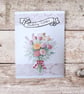Beautiful Floral Bouquet Birthday Card for Mother, Sister, Friend