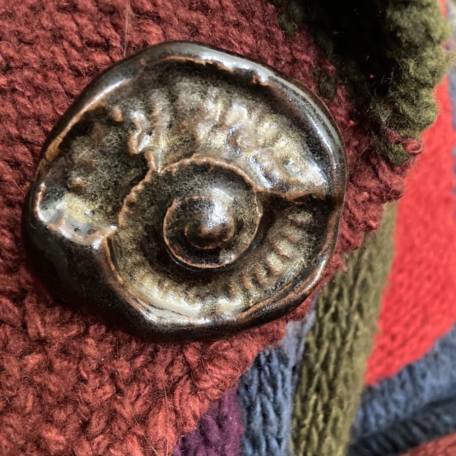 Lustre Ammonite  Imprint Brooch
