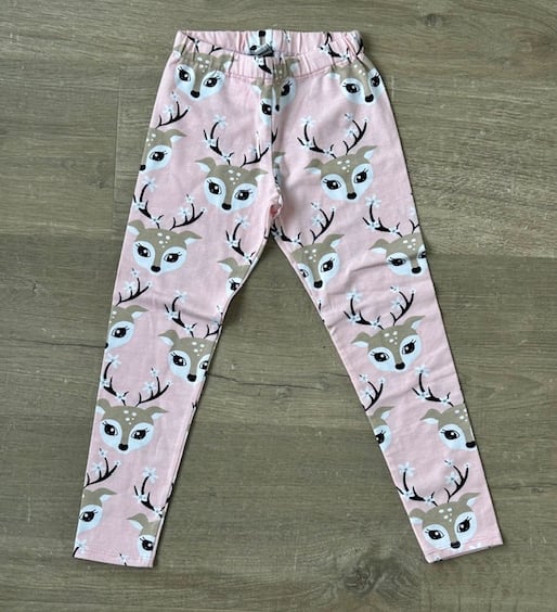 Pale Pink straight leg Reindeer Leggings 4 years only left