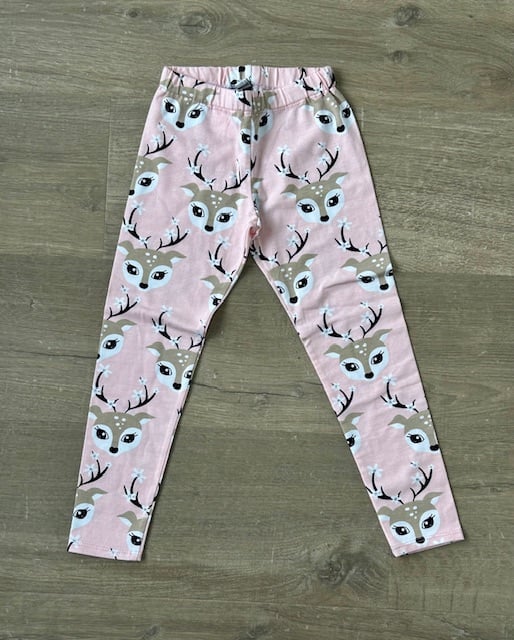 Pale Pink straight leg Reindeer Leggings 4 years only left