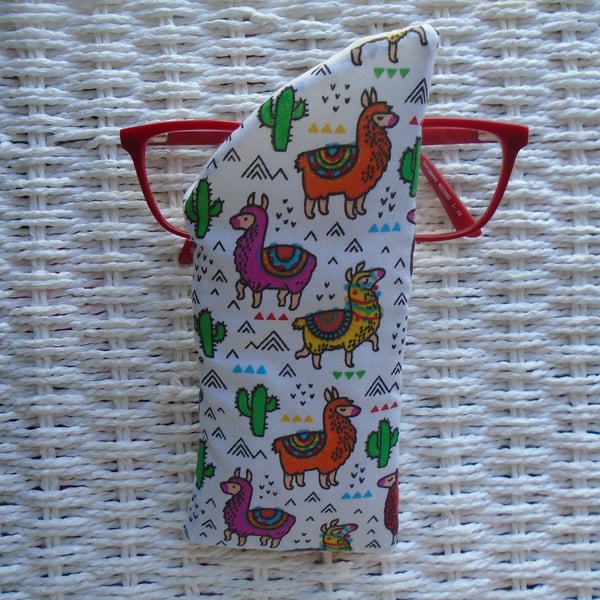 Llama or Alpaca White Glasses Case 