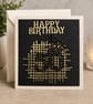 Personalised Gold Butterfly Birthday Card Handmade Luxury Black Milestone Card