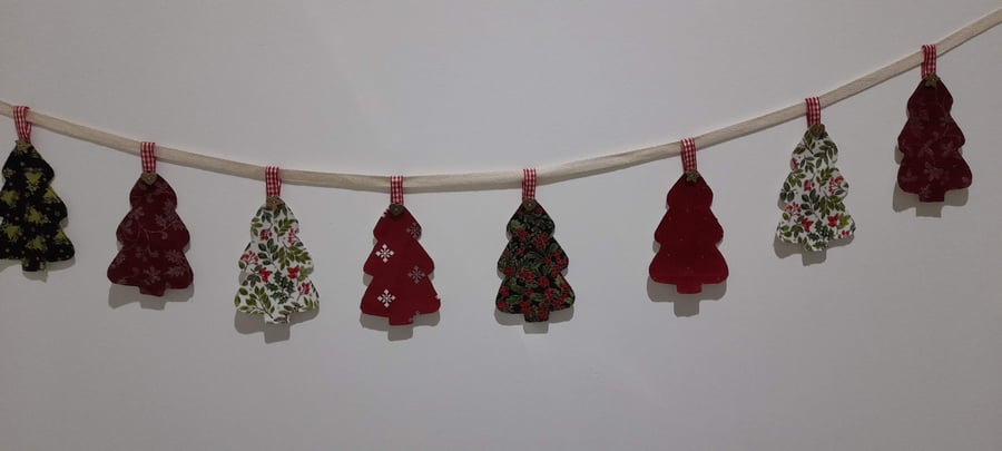 Christmas tree fabric bunting