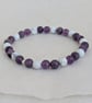 Crown chakra stretch gemstone bracelet with amethyst, lepidolite and howlite  - Image 4