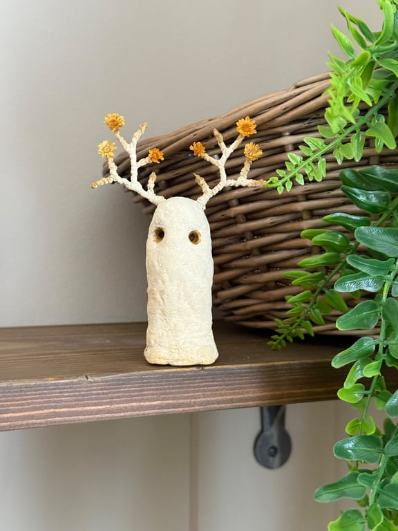 Amber Spun Cotton Woodland Antler Ghost