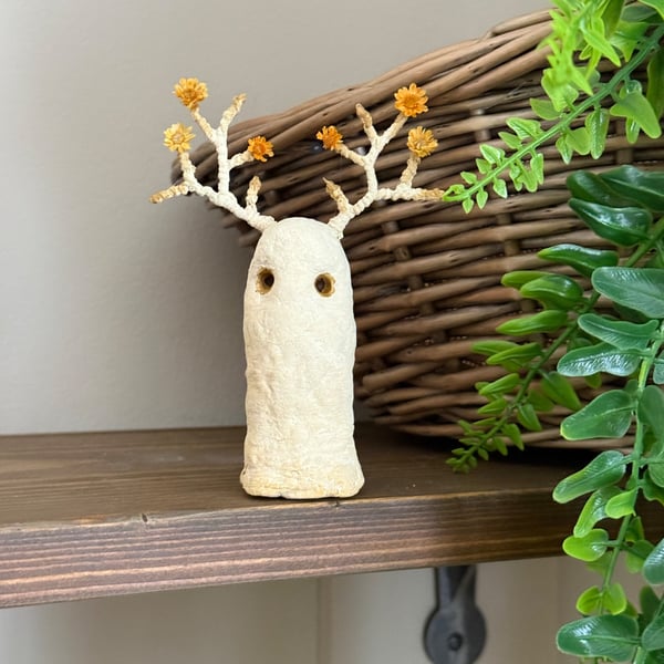 Amber Spun Cotton Woodland Antler Ghost