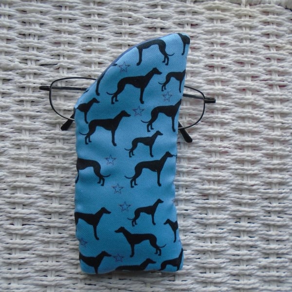 Greyhound Saluki or Whippet Glasses Case Lined & Padded 