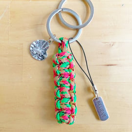 Paracord Keyring. Frog Keyring. Believe Quote Keyring. Fairytale Keyring. 