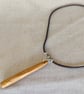 Upcycled Wood Bar Necklace Tapered Reclaimed Wood Pendant 5th Wood Gift