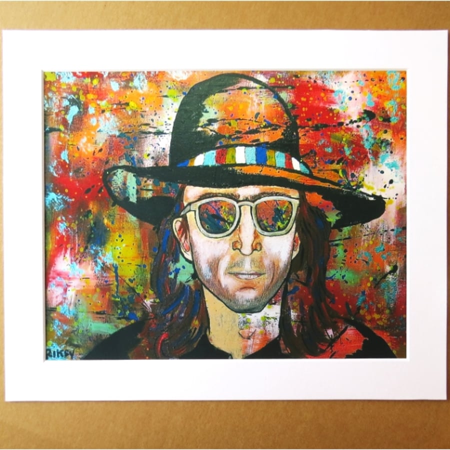 JOHN LENNON ABSTRACT ART PRINT - WITH MOUNT
