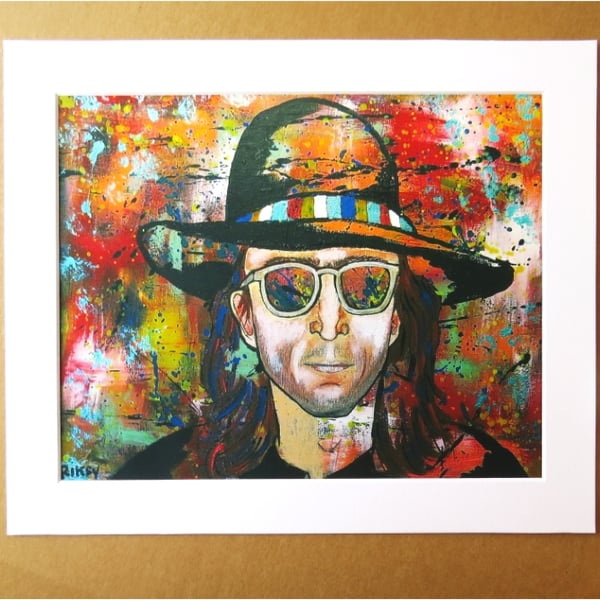 JOHN LENNON ABSTRACT ART PRINT - WITH MOUNT