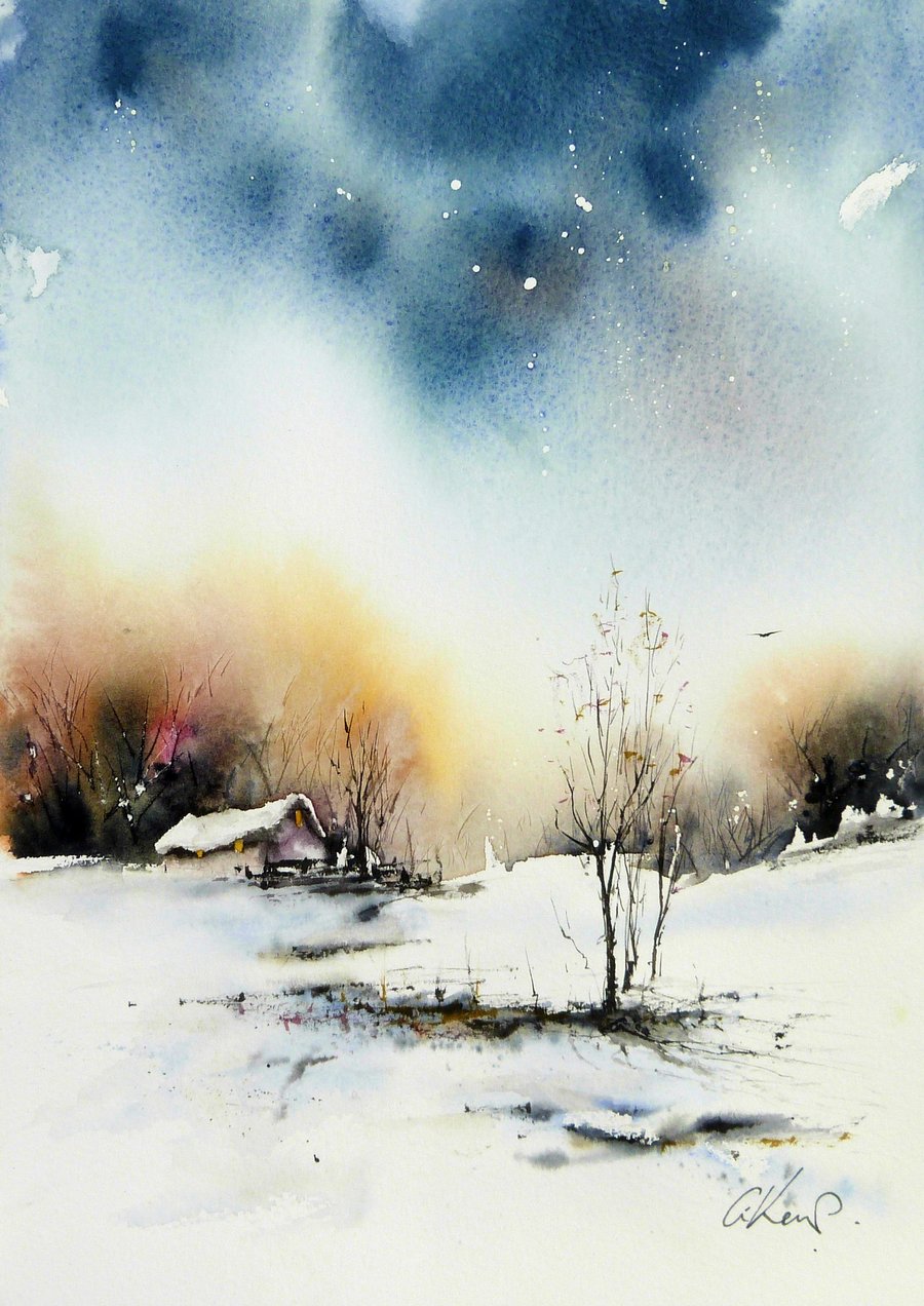 Somewhere Inbetween, Original Watercolour Painting.