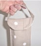 Treble Recorder Case Beige and White Polka Dots - Image 4