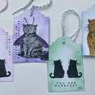 Set of 4 cat themed You are purrfect gift tags