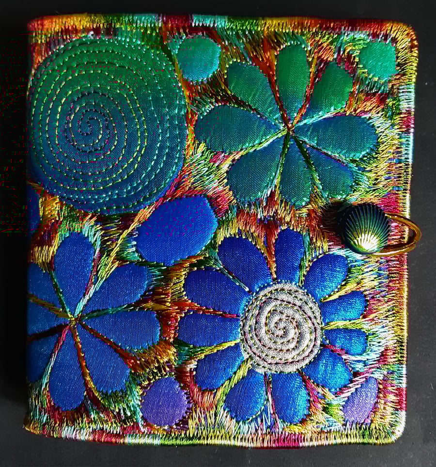 Sewing Needle Case with Free Machine Embroidery Folksy