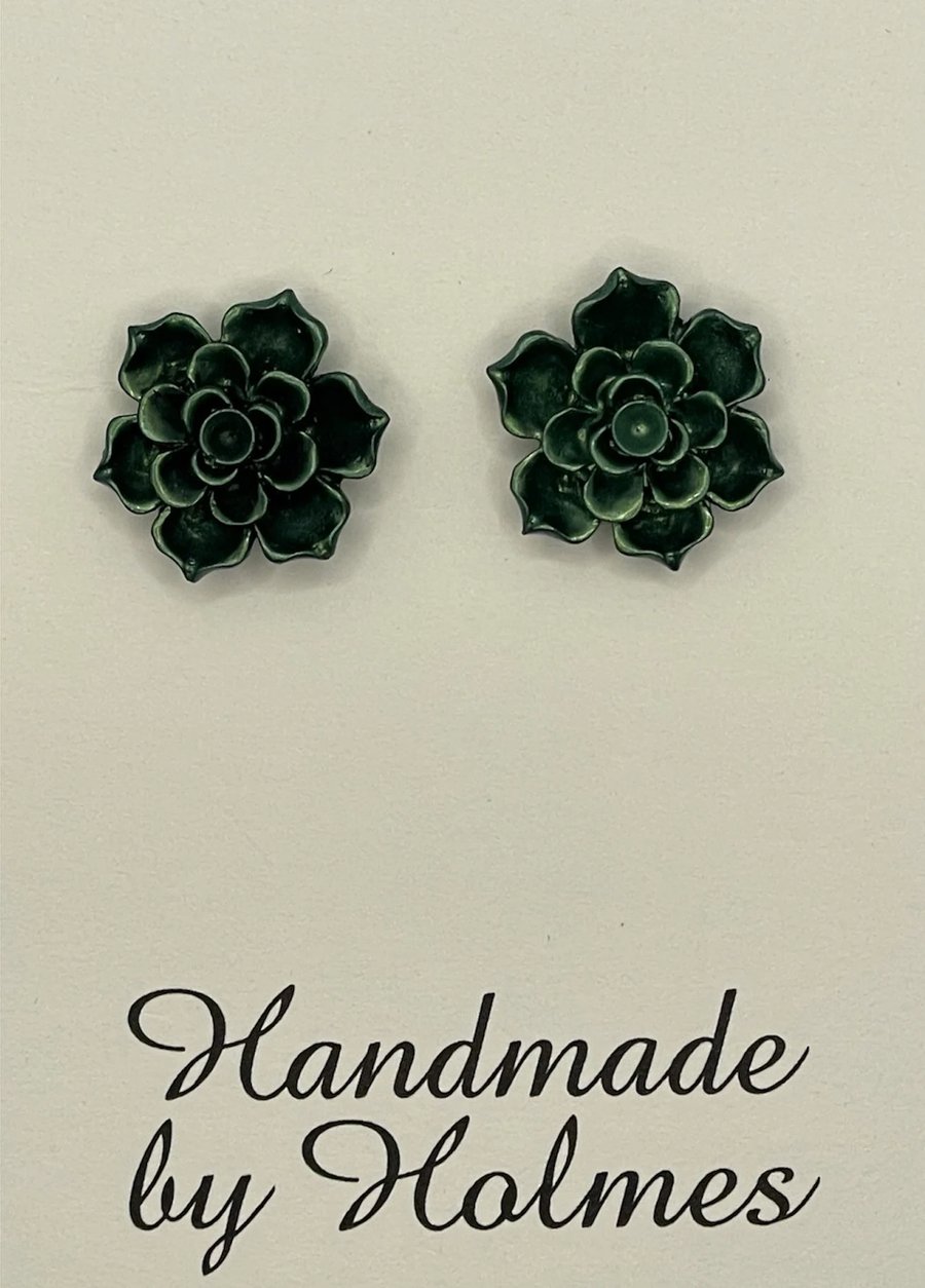 Succulent stud earrings