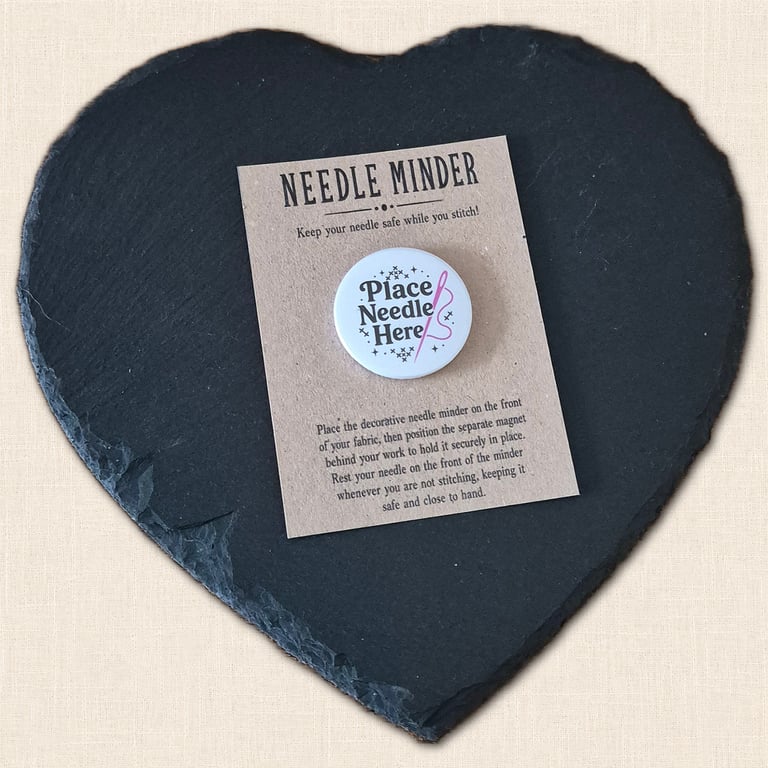 Place Needle Here Needle Minder - Cross Stitch Accessory