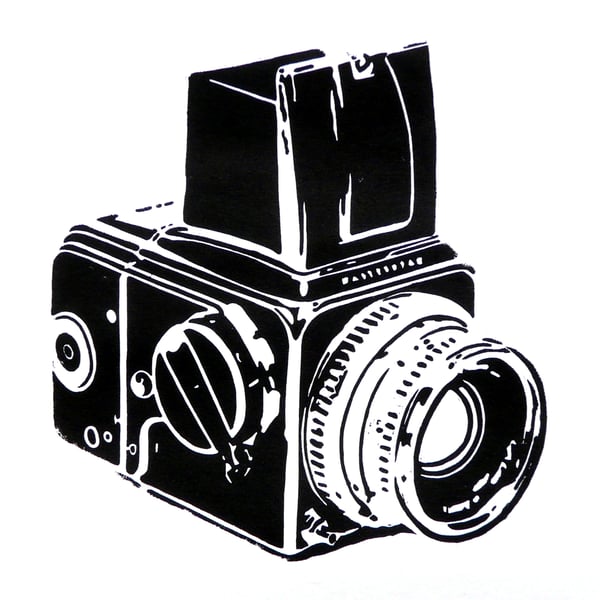 Hasselblad Camera Linocut