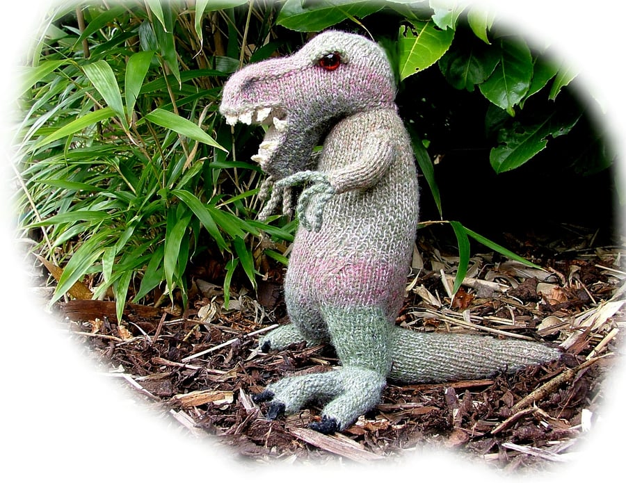 TEX Tyrannosaurus Dinosaur toy knitting pattern PDF by email 