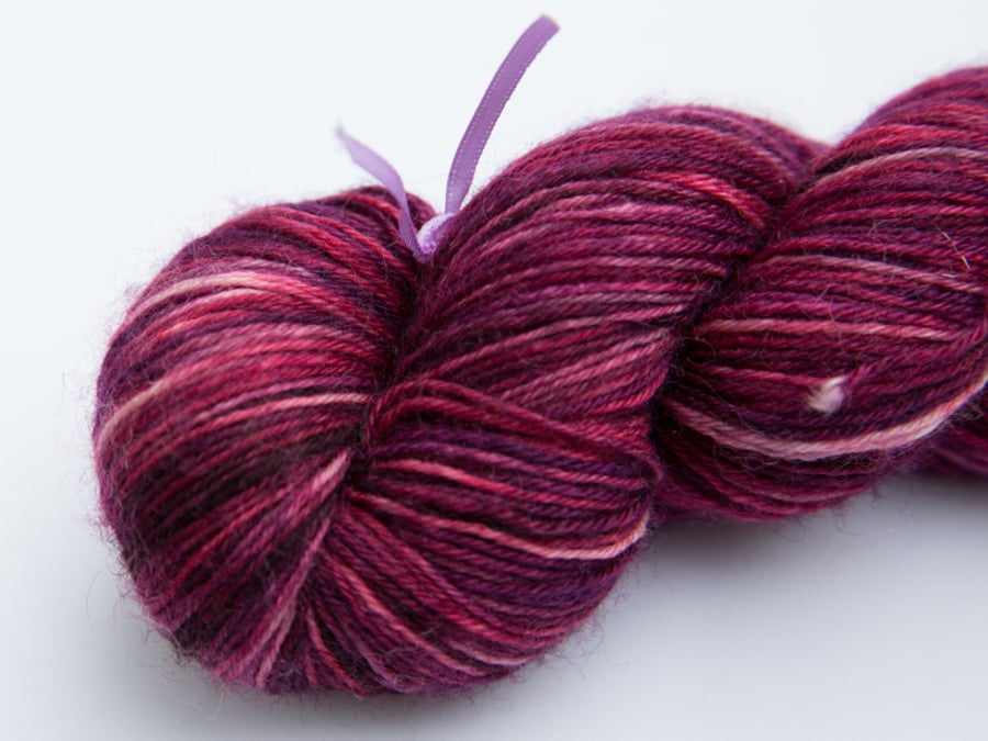 SALE: SECOND - Elderberry Cordial - Superwash Bluefaced Leicester 4-ply yarn