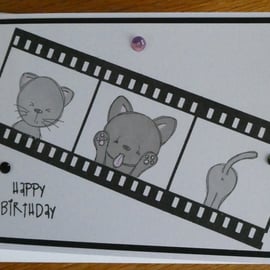 Film Roll Birthday Card - Cat and Dog