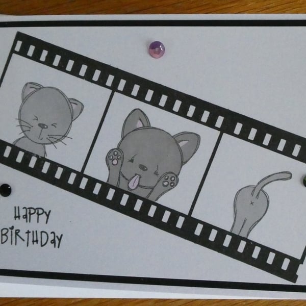 Film Roll Birthday Card - Cat and Dog