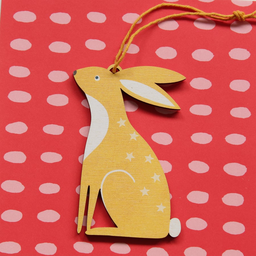 Hare Wooden Hanging Decoration