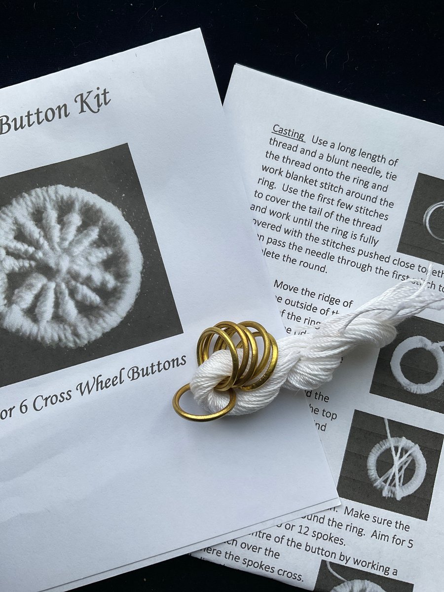 Kit to Make 6 x Dorset Cross Wheel Buttons, White