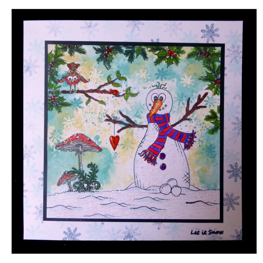 Snowy Snowman in the Woods (X688)