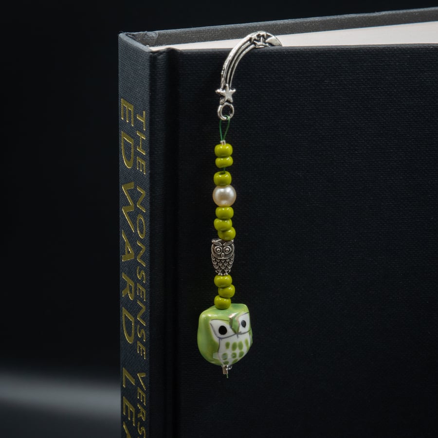 Beaded wise owl bookmark, Christmas gift, Book lovers gift
