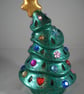 Green Ceramic Xmas Christmas Tree Tea Light Candle Holder Ornament Decoration. - Image 3