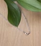 Green Moss Agate bar necklace - Small gemstone and opalite bead 16 inch necklace - Image 3