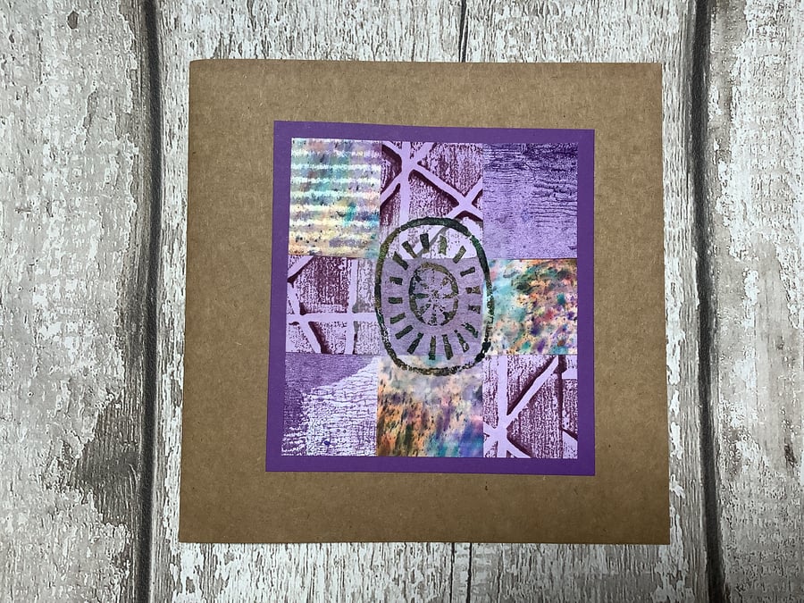 Handmade Indian block printed card left blank for your own message