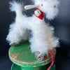 Miniature Poodle on Wheels - OOAK hand sculpted poodle 